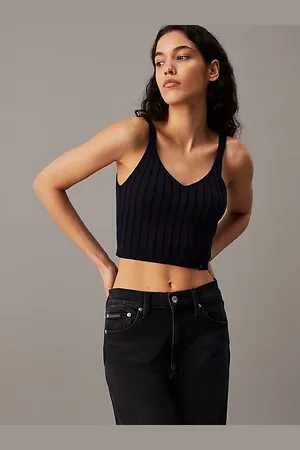 Calvin Klein Top corpiño de punto de algodón niquelado