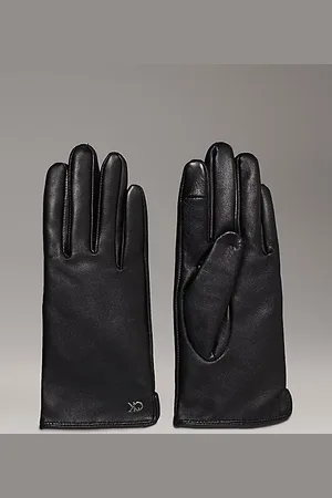 Calvin Klein Guantes de piel de napa táctiles