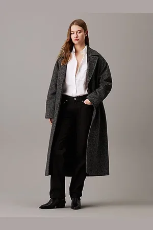Calvin Klein Abrigo largo de lana melange