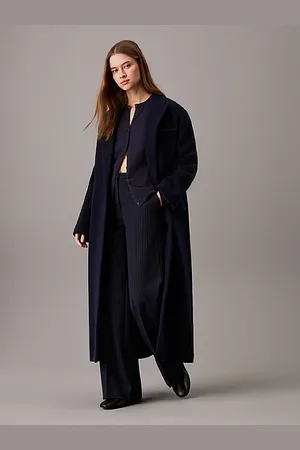 Calvin Klein Abrigo oversized de lana de espiga