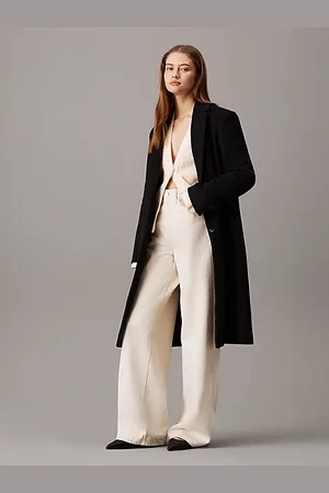 Calvin Klein Abrigo holgado de lana peinada
