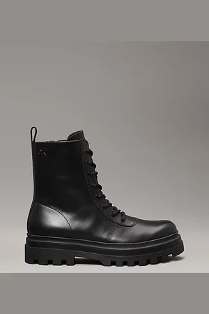 Calvin Klein Botas de piel con suela dentada