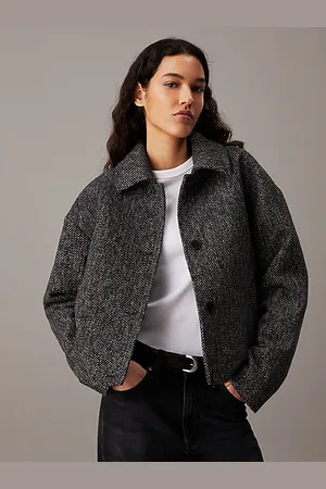 Calvin Klein Chaqueta corta de mezcla de lana