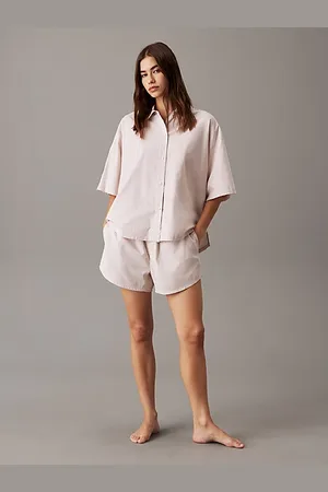 Calvin Klein Conjunto de shorts de pijama de popelín de algodón