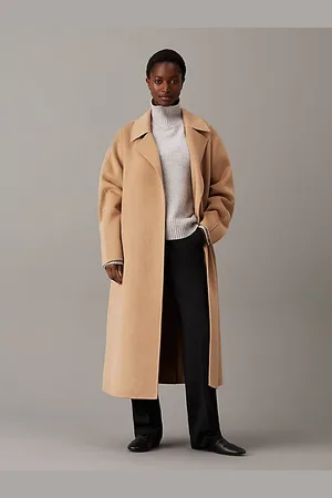 Calvin Klein Abrigo cruzado de lana de dos caras
