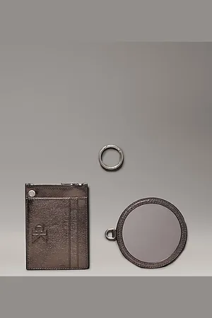 Calvin Klein Set de regalo de cartera metálica y espejo