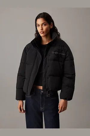 Calvin Klein Chaqueta de plumas de chenilla holgada con logo