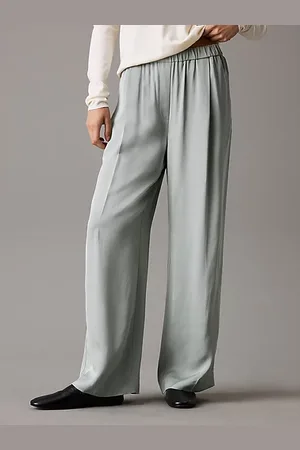 Calvin Klein Pantalones de viscosa de pierna ancha