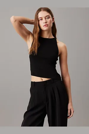 Calvin Klein Camiseta de tirantes de punto asimétrico