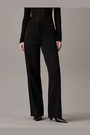 Calvin Klein Pantalones rectos de esmoquin de sarga