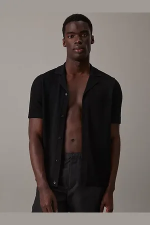 Calvin Klein Camisa de playa de punto transparente