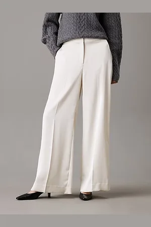 Calvin Klein Pantalones rectos de satén técnico