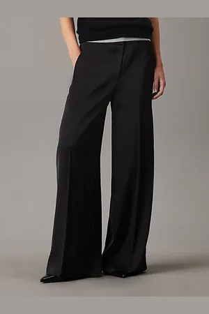 Calvin Klein Pantalones rectos de satén técnico