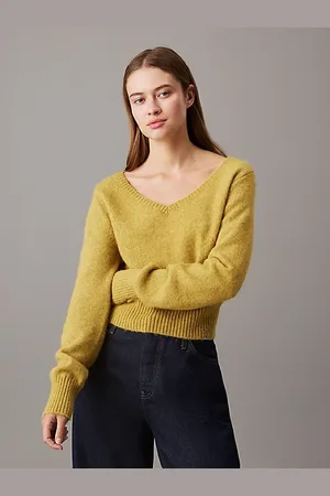 Calvin Klein Jersey de pico de mezcla de lana suave