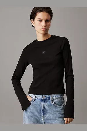 Calvin Klein Top slim de canalé de algodón