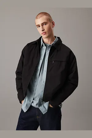 Calvin Klein Chaqueta de sarga de algodón con cremallera