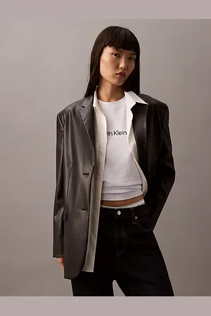 Calvin Klein Blazer slim de piel