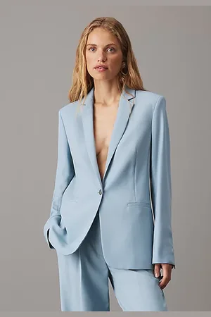 Calvin Klein Blazer elástico de mezcla de lana