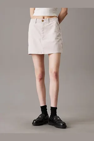 Calvin Klein Minifalda de algodón con corte evasé