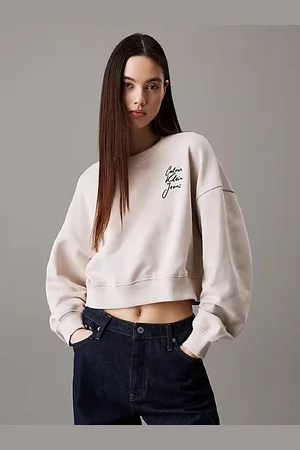 Calvin Klein Sudadera boxy de felpa de algodón