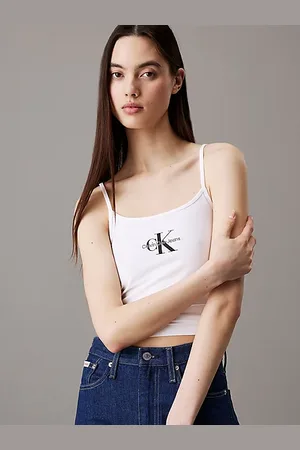 Calvin Klein Top slim con monograma