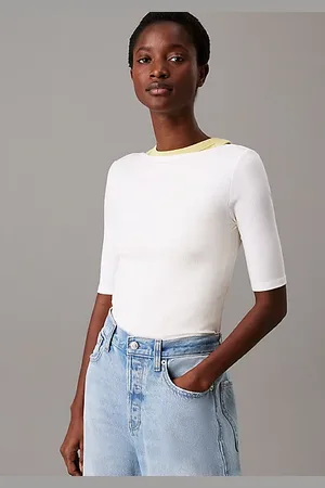Calvin Klein Top skinny de modal con espalda al aire