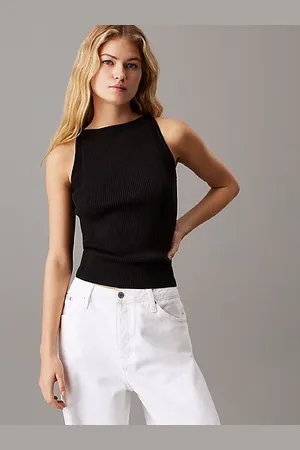 Calvin Klein Camiseta de tirantes de canalé de algodón