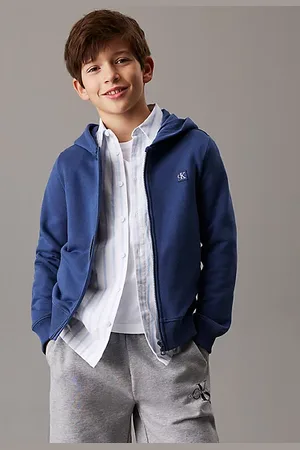 Calvin Klein Sudadera infantil holgada con capucha y cremallera