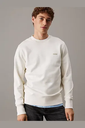 Calvin Klein Sudadera de felpa de algodón con insignia