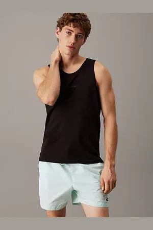 Calvin Klein Camiseta de tirantes de playa de lino y algodón