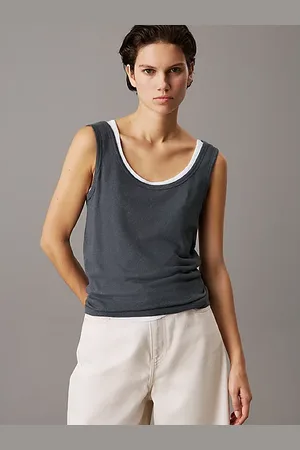 Calvin Klein Camiseta de tirantes de punto de lino slim