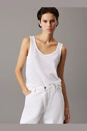 Calvin Klein Camiseta de tirantes de punto de lino slim