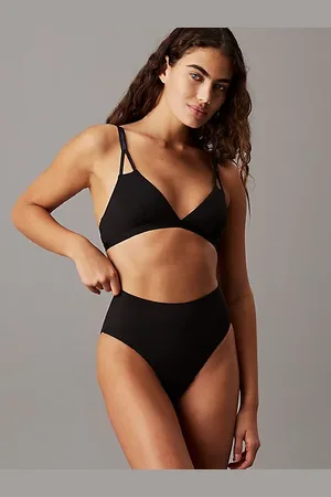 Calvin Klein Parte de abajo de bikini de talle alto - CK Split Elastic