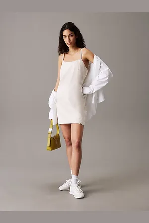 Calvin Klein Vestido camisola de algodón y lino