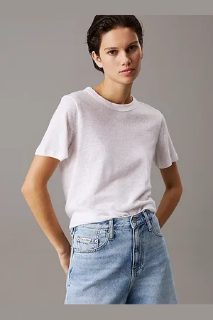 Calvin Klein Camiseta de punto de lino holgada