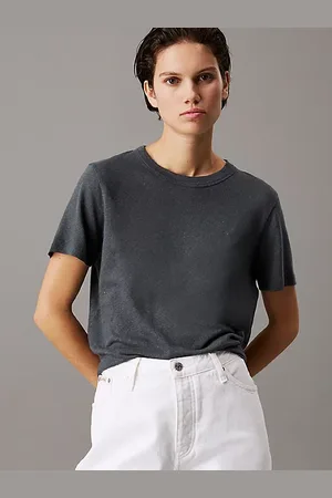 Calvin Klein Camiseta de punto de lino holgada