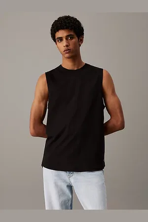 Calvin Klein Camiseta de tirantes de algodón con insignia