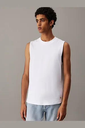 Calvin Klein Camiseta de tirantes de algodón con insignia
