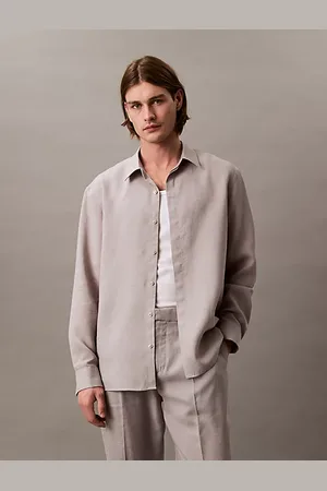 Calvin Klein Camisa en mezcla de lino