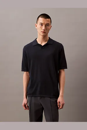 Calvin Klein Jersey de manga corta de mezcla de lino