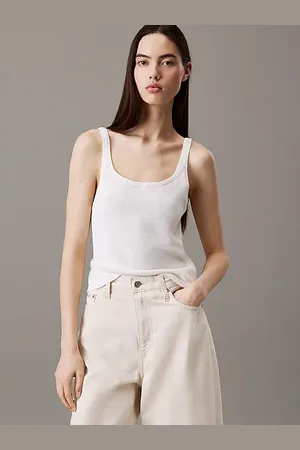 Calvin Klein Top de punto suave con espalda anudada