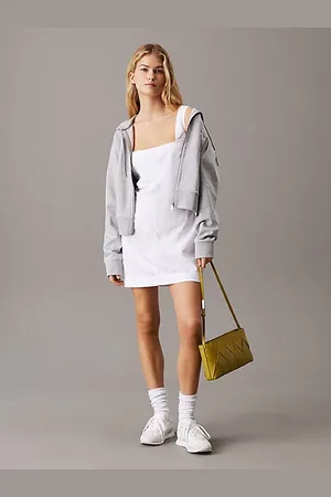 Calvin Klein Vestido corto de lino y algodón suave