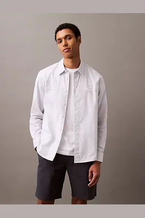 Calvin Klein Camisa estilo oxford con logo y aplique