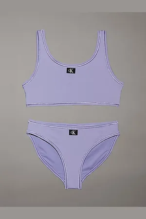 Calvin Klein Bikini con corpiño para niña - CK Monogram