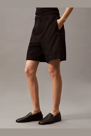 Calvin Klein Shorts de sarga de lino y algodón