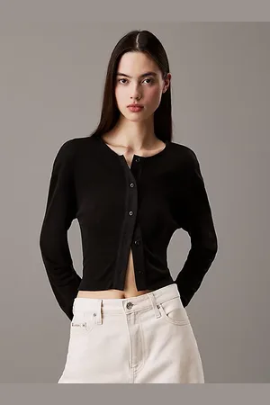 Calvin Klein Cárdigan de punto de canalé suave