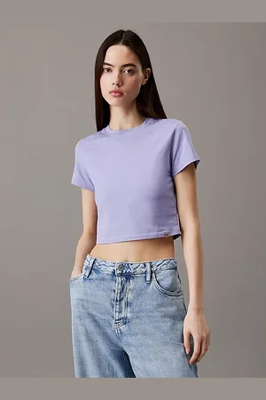 Calvin Klein Camiseta cropped de algodón elástico