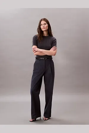 Calvin Klein Pantalones holgados de sarga de algodón