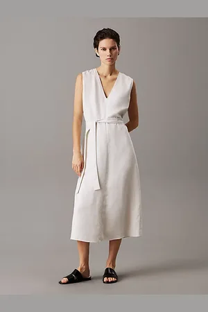Calvin Klein Vestido de lino y lyocell