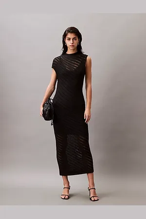 Calvin Klein Vestido asimétrico de cuello perkins